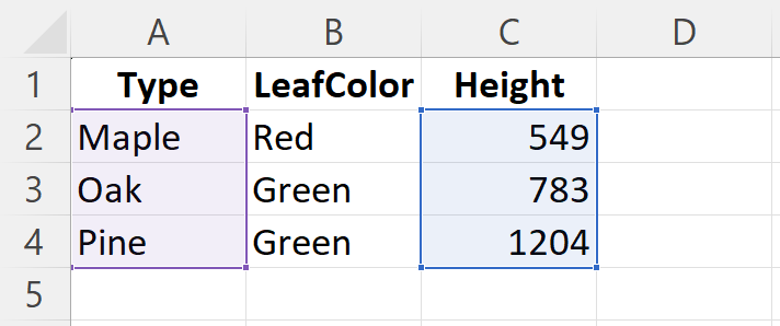 Excel file screenshot of 
reference columns