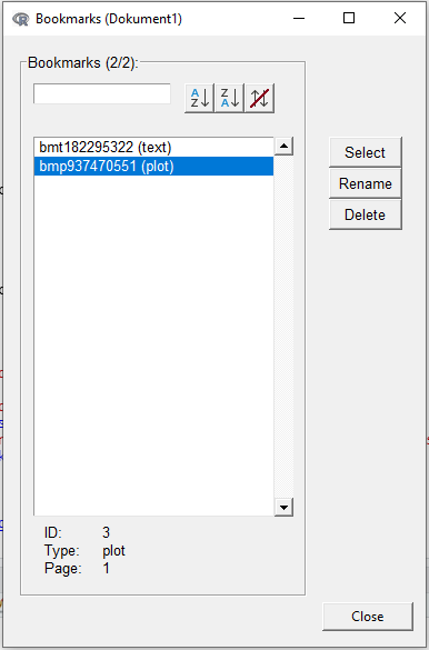 Bookmark dialog